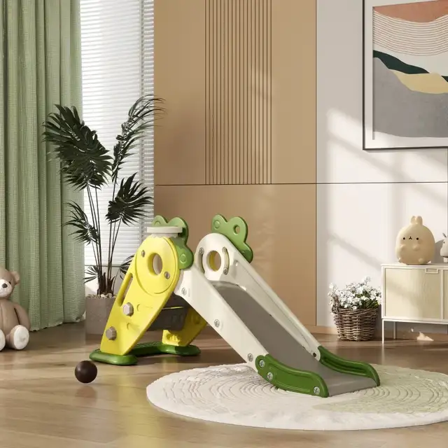 3 in 1 Foldable Toddler Slide with Basketball Hoop, Climber, for in Toys in Markham / York Region - Image 8