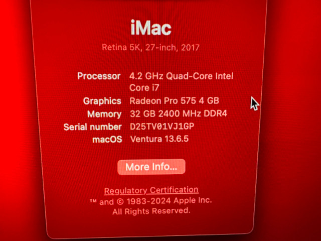 2017 27" iMac Retina 5K with 32GB of Ram, 2 TB SSD in Desktop Computers in Calgary - Image 4
