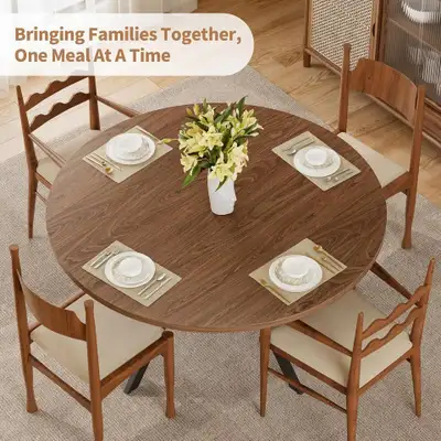42" Round Dining Table for 4, Farmhouse Wooden Kitchen Table, View more
