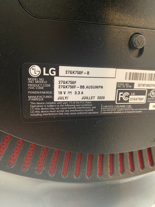  27'' LG UltraGear Monitor for Sale in Monitors in City of Halifax - Image 3