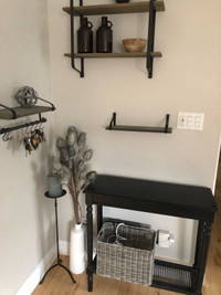 entrance table and shelves