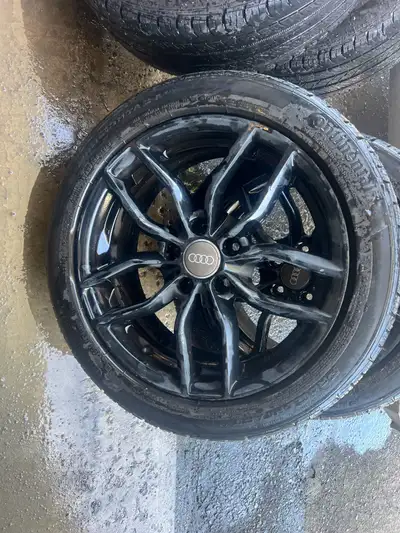 Power coated black rims Summer tires used for 1 month 17 inch Negotiable on the price