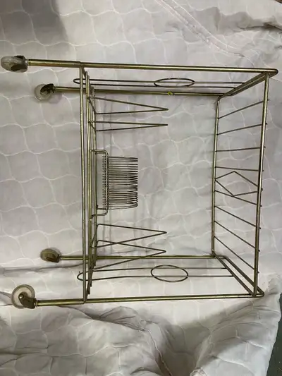Vintage brass record stand, View more