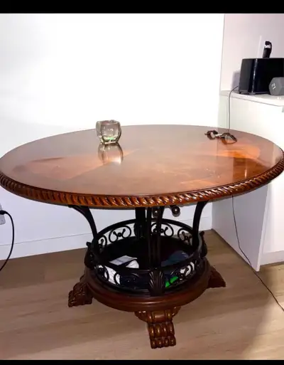 wooden round dining table , View more