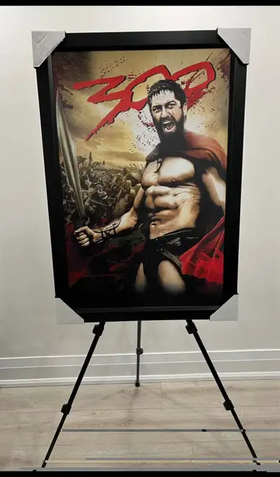 Elevate your space with this striking, new large framed '300' movie poster, perfect for any film ent...