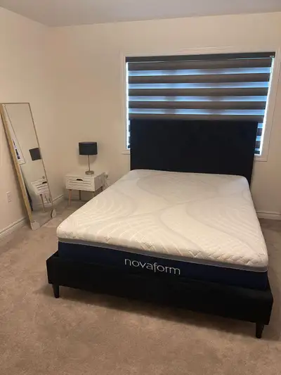 Bedframe with mattress and mirror , View more