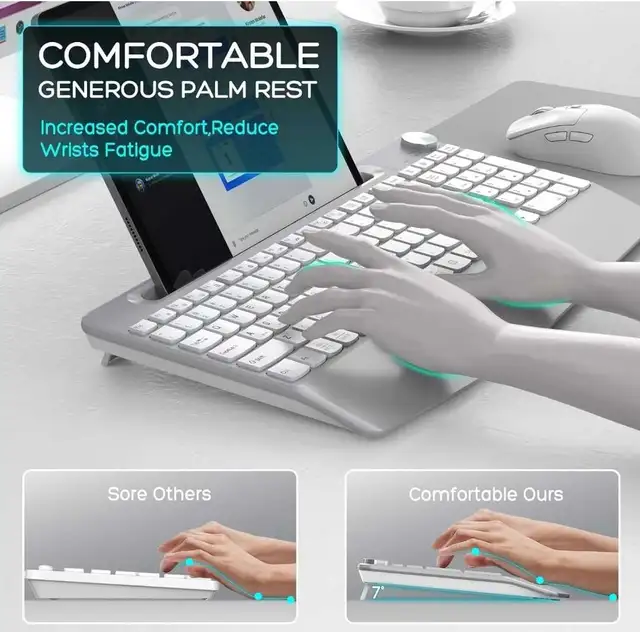 Wireless Keyboard and Mouse - Full-Sized Ergonomic Keyboa in Mice, Keyboards & Webcams in Markham / York Region - Image 6