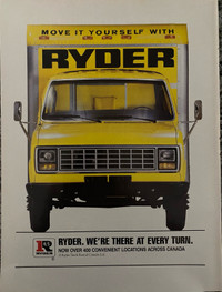 1989 Ryder Truck Rental Original Ad