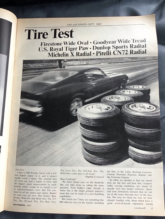 CAR and DRIVER Magazine September 1967. Tire test, Camaro & more dans Magazines  à Hamilton - Image 3