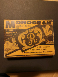 Vintage Tandy Monogram Leather Belt Buckle Kit
