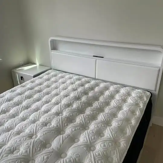 Queen Bed Frame (Available in White, Light, or Dark Brown) in Beds & Mattresses in Richmond - Image 6