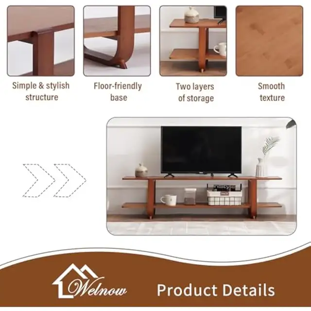 New Welnow Bamboo TV Stand for Up to 65 Inch in TVs in City of Toronto - Image 5