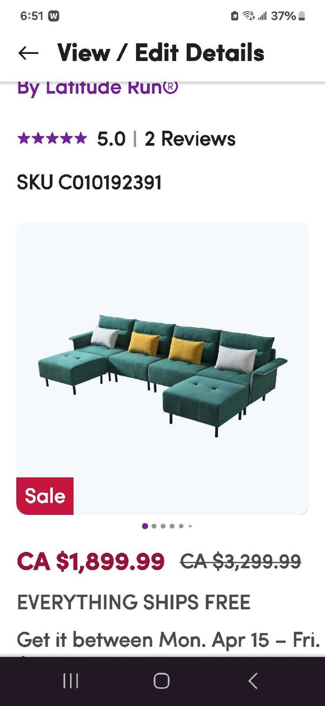 New Sectional Sofa in Couches & Futons in Saint John - Image 2