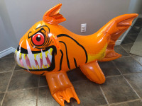 Piranha Inflatable Ride-On Pool Toy with No-Tip Water Chamber