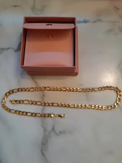 New NOT SOLID 14K GOLD FILLED 14k STAMP FIGARO CHAIN ITALY 8MM 2, View more