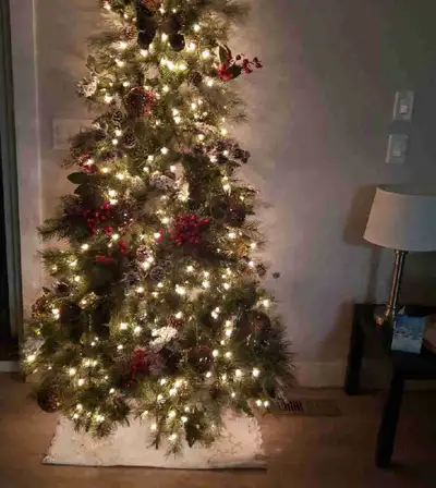Christmas Tree 8' Half tree with lights, themed inserts, View more