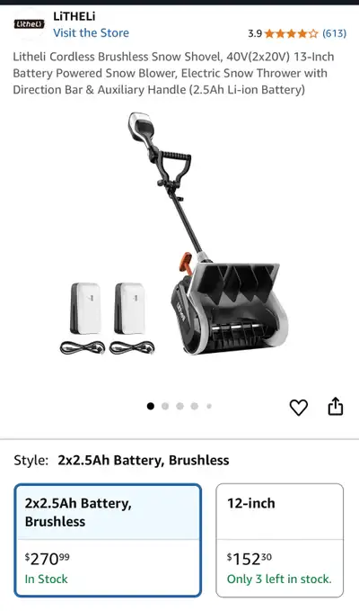 Litheli Cordless Snow Shovel, View more
