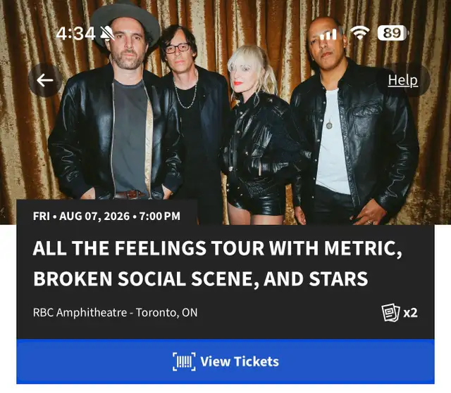 ALL THE FEELINGS TOUR with METRIC, BROKEN SOCIAL