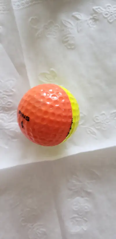 Ping rare orange & yellow golf ball