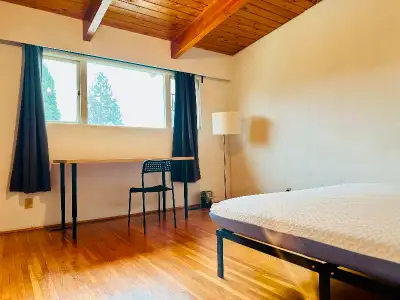 Large Bedroom furnished with new bed and frame. Private washroom. Bedroom has a lot of closet space....