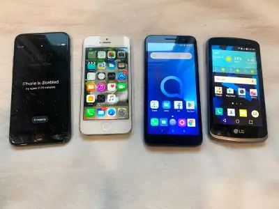 Old Android cellphones and broken screen and locked iPhones, View more