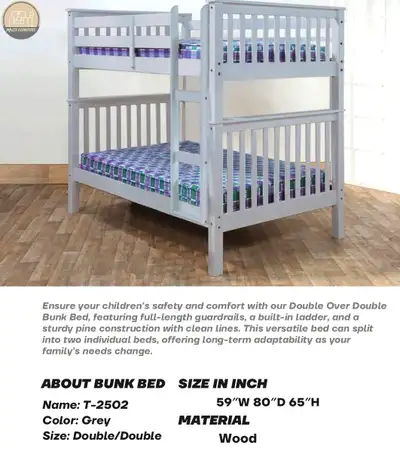 Brand New Wood made Bunk Bed with free delivery , View more