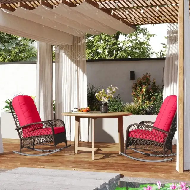 $69-$99, Outdoor Wicker Rattan Rocking Chair, Patio Rocker in Patio & Garden Furniture in Markham / York Region - Image 7