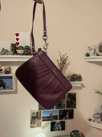 purple coach clutch/wristlet purse