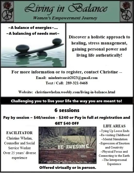 "Living in Balance": A Women's Empowerment Journey63804703632385120