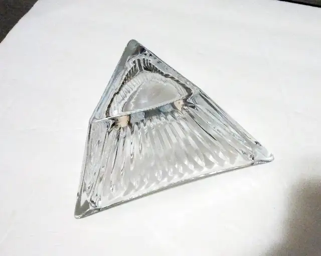 New!Vintage Mikasa Crystal Triangular Console, Center Piece Bowl63351295823873123