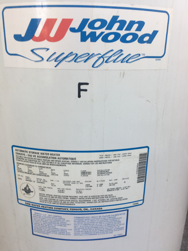POWER VENT ONLY FOR JOHN WOOD HOT WATER TANK FOR SALE Heating, Cooling & Air Markham / York