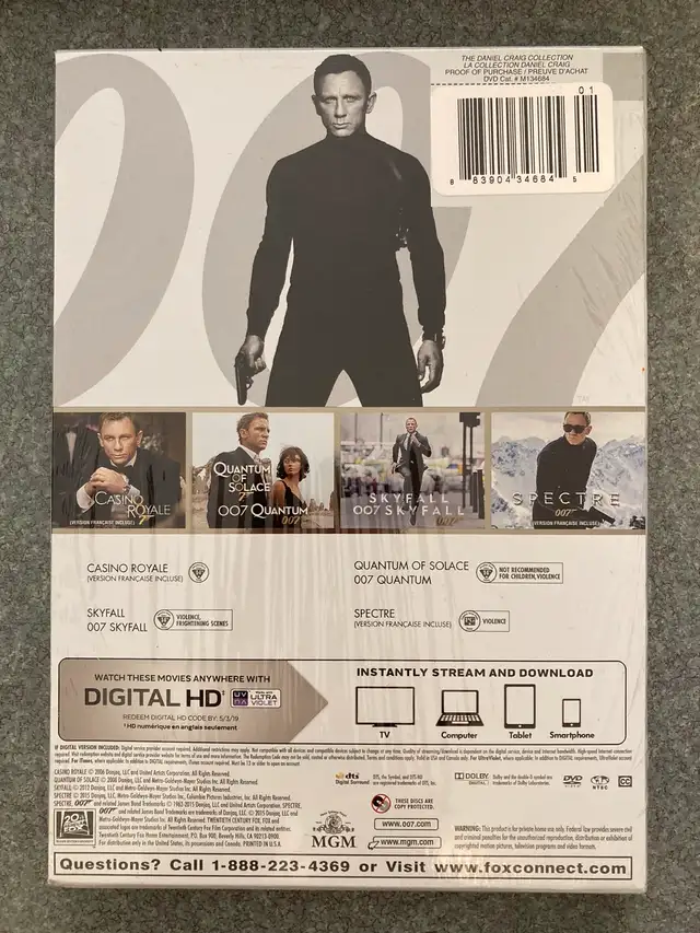 New James Bond 007 4 film dvd set the Daniel Craig collection63347536986755121