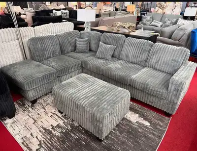 Stylish New Grey Sectional Sofa - Brand New with Free Delivery, View more