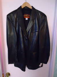 Man Stylish Leather Jacket In Black By Shark Fishiore (New)!