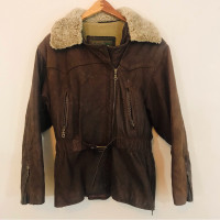 Vintage distressed leather jacket