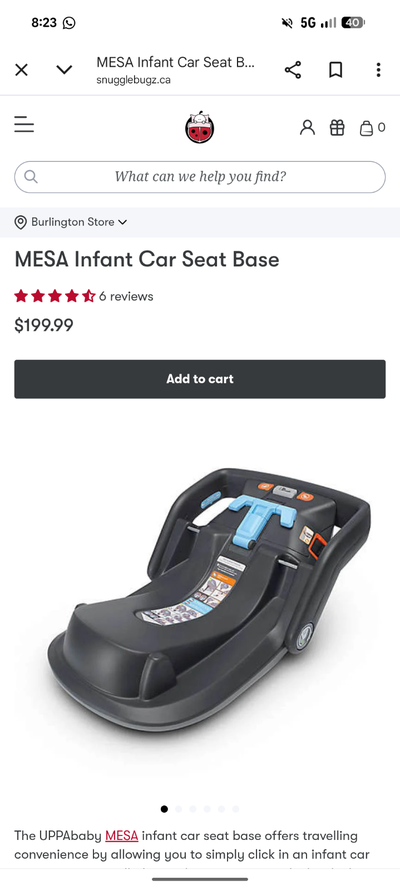 Uppababy Mesa infant car seat base!!, View more