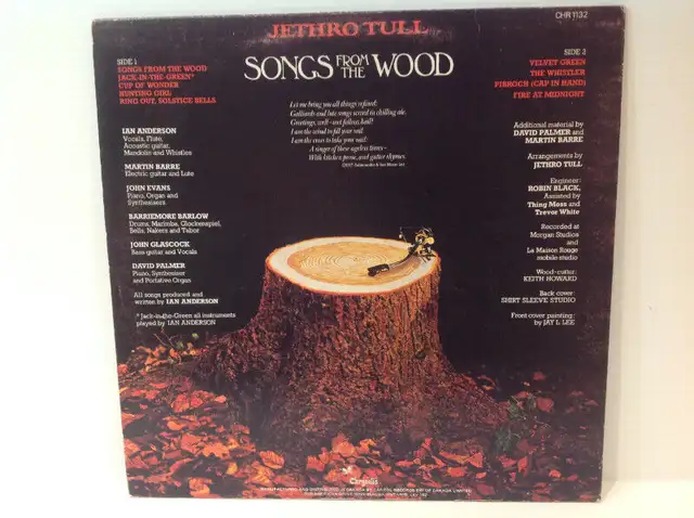 JETHRO TULL (SONGS FROM THE WOOD) VINYL LP63793655980163121