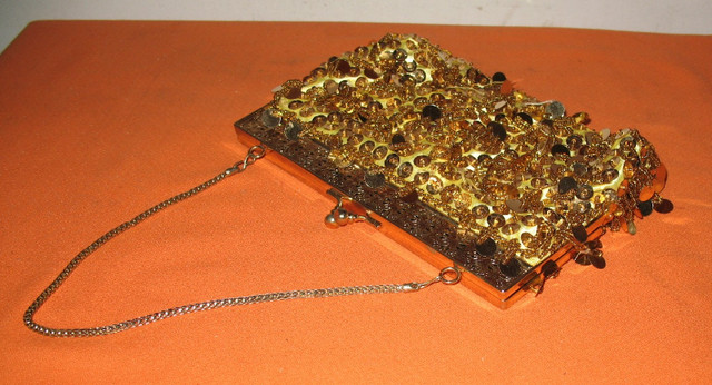 Ladies Hand Purse /Bag With Gold Sequence - Hand Made- Lot001 in Women's - Bags & Wallets in Edmonton