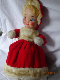 Doll, children, pyjama bag type, 1950s, vinyl face., 15 in