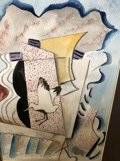 Imaginative watercolour and pencil painting by listed Canadian artist Linda Labelle. Signed bottom r...