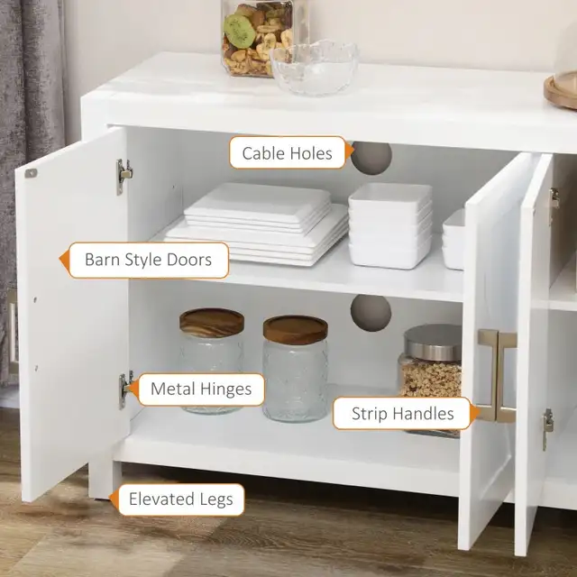 Tall TV stand sideboard Cabinet w/ Barn Style Door in Hutches & Display Cabinets in Markham / York Region - Image 9