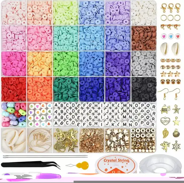 New 6000pcs Clay Beads Jewelry Making Kit For Adult, Kids 8+ in Hobbies & Crafts in Calgary - Image 6