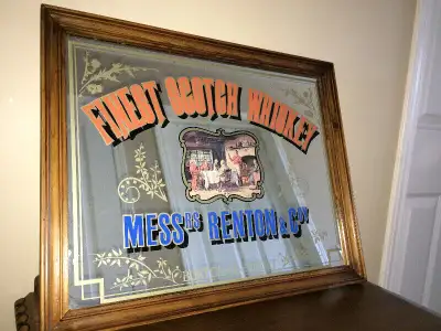 XL Vintage finest Scotch Whis key Excellent Bar mirror, View more