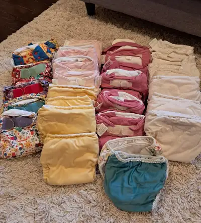 Bum Genius Cloth Diapers (27 count) Flip Cloth Diapers (2 count) 2 swim diapers 4 extra inserts Roll...