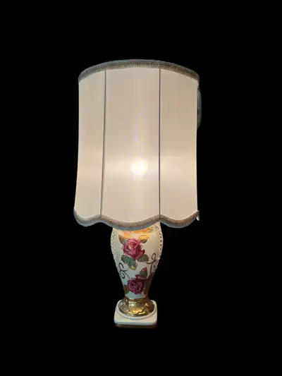 Vintage Ceramic Rose Table Lamp, View more