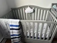 Baby crib + changing table dresser + many other accessories