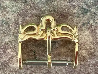 Boucle montre fancy Omega - 14K solid yellow gold - 16mm - MINT, View more