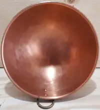 Vintage 9" 678g Copper Mixing Bowl; Round Base; #8; Louisbourg