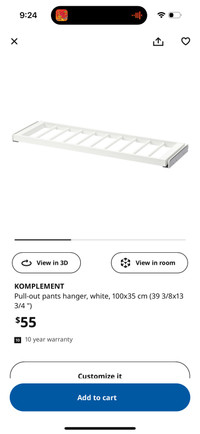 IKEA - KOMPLEMENT pull-out pants hanger