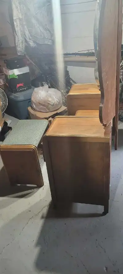Vintage Vanity and stool with mirror, View more
